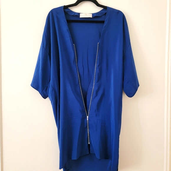 Amanda Uprichard Deep Blue Kimono Sleeve 100% Silk Dress – Size Medium - Picture 5 of 6